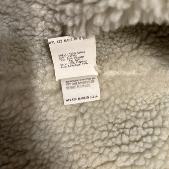 Levi's Blue Denim Jean Sherpa Vest Size M Vintage Made USA orange label - Picture 7 of 9